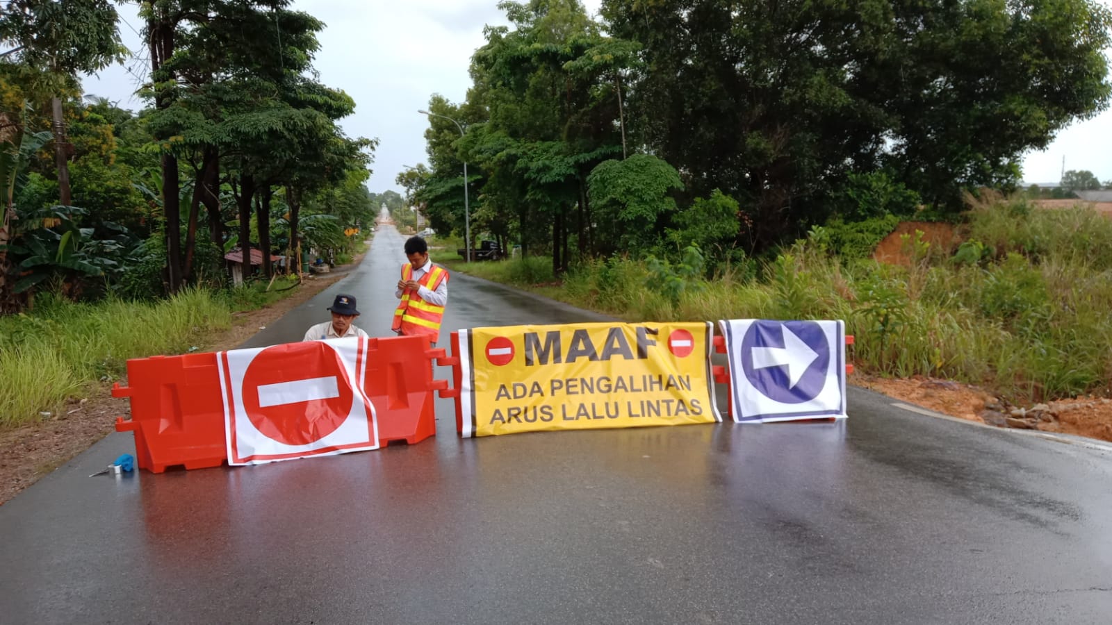 Hindari Lakalantas di Kawasan Industri, BP Batam Pasang Road Barriers di Jalan Hang Kesturi