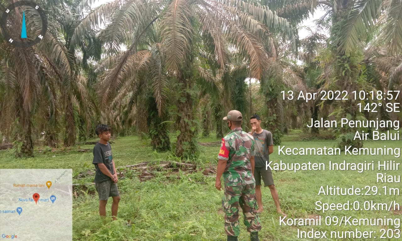 Sertu Adenan Hayat Menghimbau Masyarakat Agar Tidak Membuka Lahan Dengan Cara Membakar