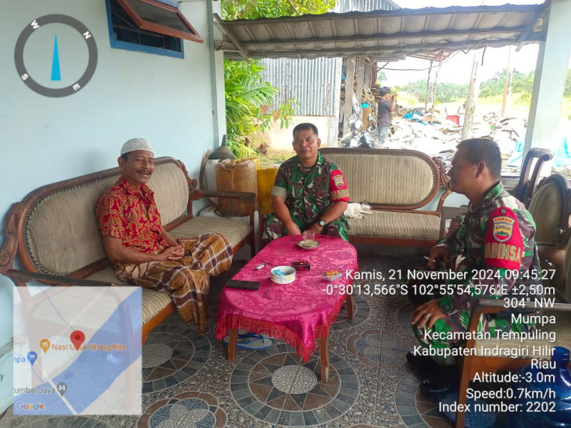 Cooling System Menjelang Pilkada, Babinsa Koramil 03/Tpl Sambangi Ketua RT
