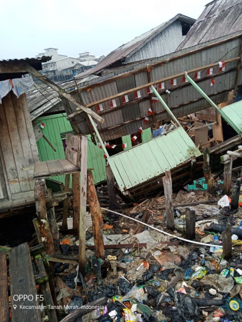 Bencana Tanah Longsor Di Kuala Enok, 5 Unit Rumah Warga Luluh Lantah