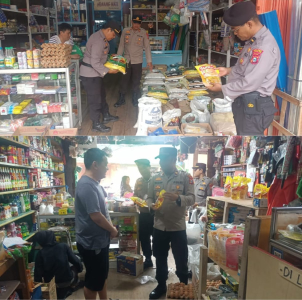 Kapolsek Gaung Anak Serka Iptu Fauzan Putra Hantama,S.A.P bersama Para Kanit Lakukan Pengecekan Kestabilan Harga Sembako