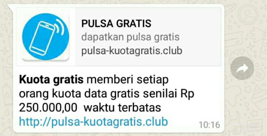Pesan 'Kuota Gratis' Beredar di Watshaf, Polres Inhil: Itu Hoax 
