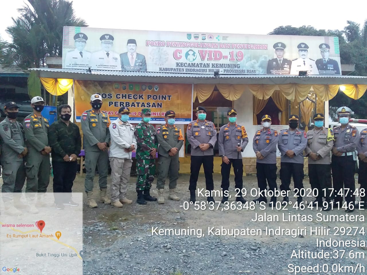 Koramil 09/Kemuning Kodim 0314/Inhil Sambut Kedatangan Wadir Obvit Polda Riau