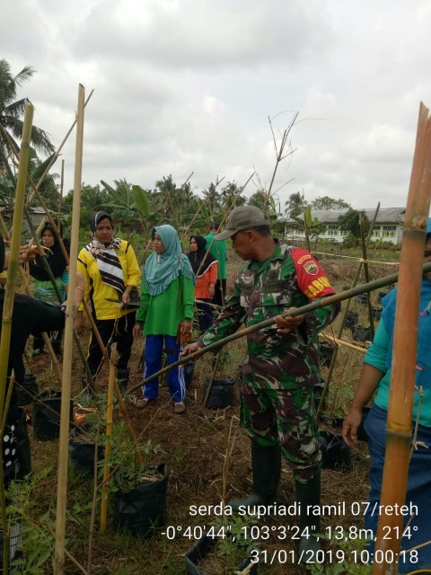 Babinsa Koramil 07/Reteh Dampingi Kelompok Tani Ibuk Megawati