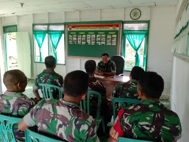 Komandan Koramil Berikan Arahan dan Petunjuk Kepada Anggota Koramil 04/Kuindra