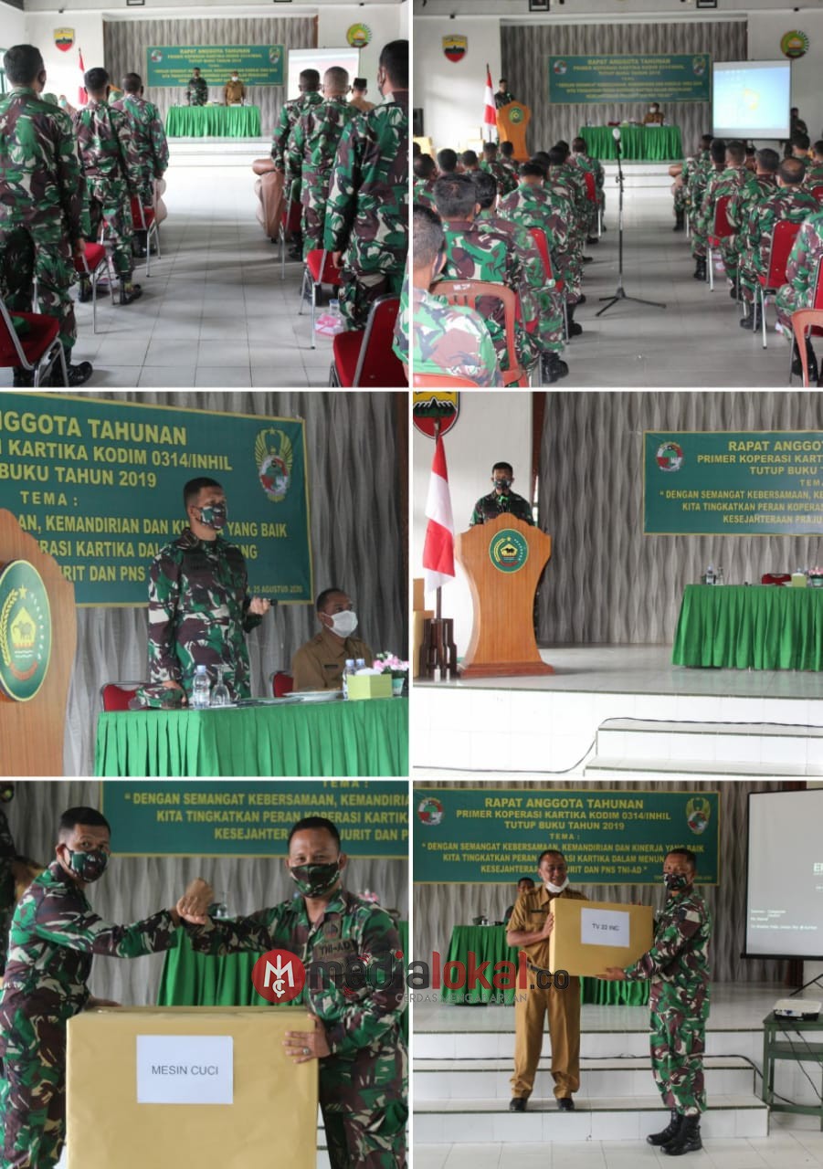 Tutup Buku Tahun 2019, Kodim 0314/Inhil Gelar RAT Primer Koperasi Kartika