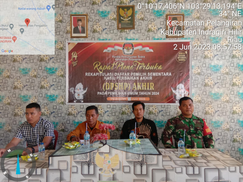 Serda Erik Arianto Hadiri Rapat Pleno Terbuka Rekapitulasi DPHP di Kelurahan Pelangiran