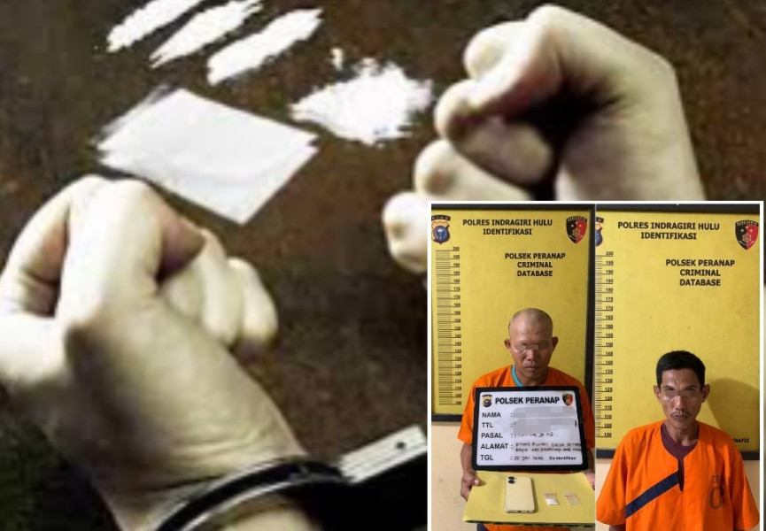 Jadi Pengedar Sabu, Dua Pria Ini Ditangkap Polsek Peranap di Tempat Yang Berbeda