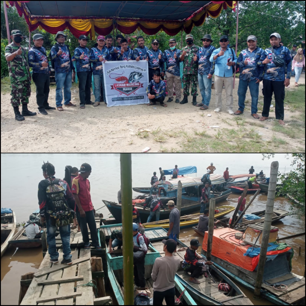 Babinsa 03/Tempuling Hadiri Pembukaan Lomba Mancing Mania di Sungai Indragiri Hilir    