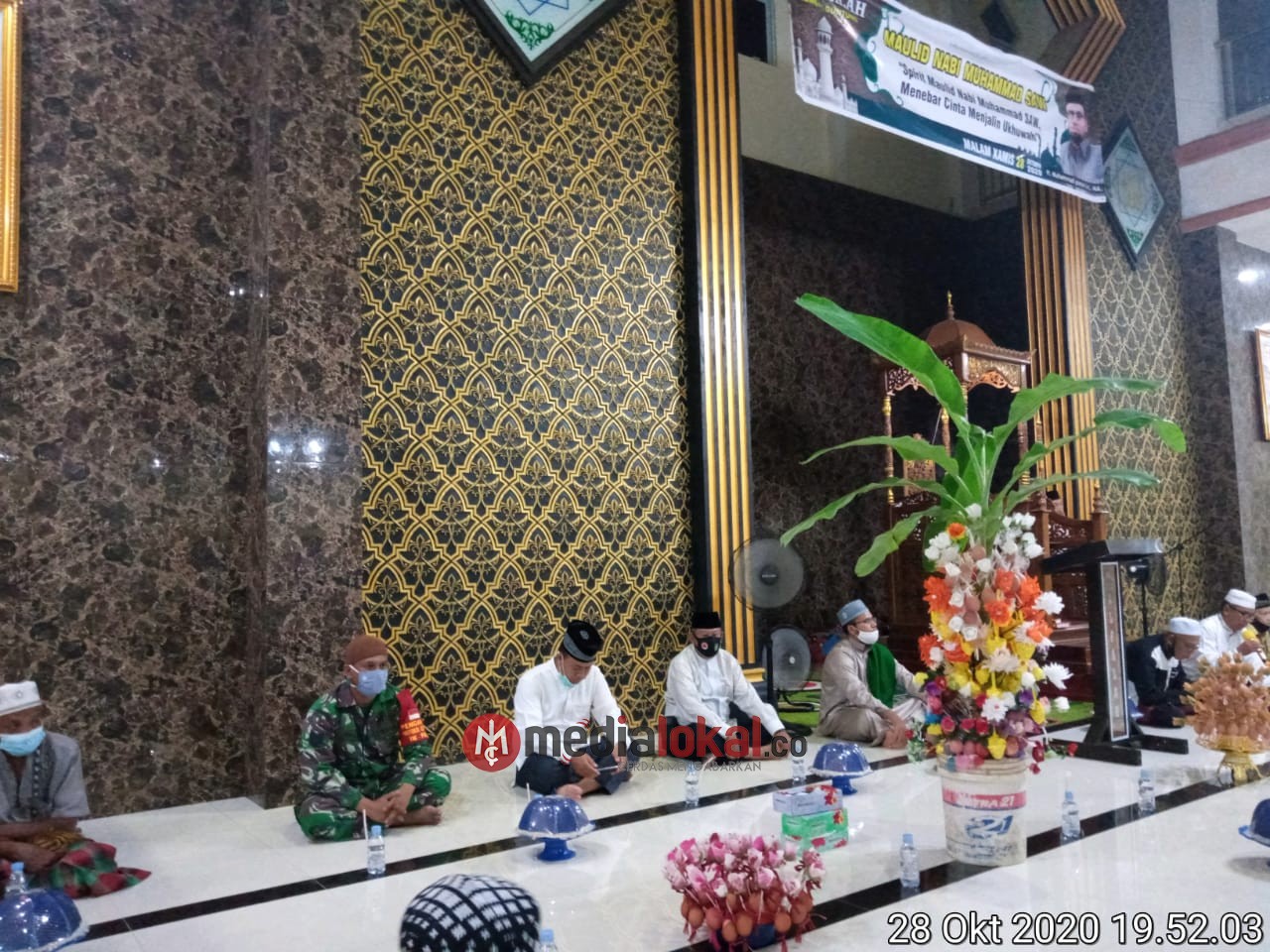 Batituud Koramil 06/Kateman Hadiri Acara Maulid Nabi Muhammad di Mesjid Al-Falah Sungai Guntung