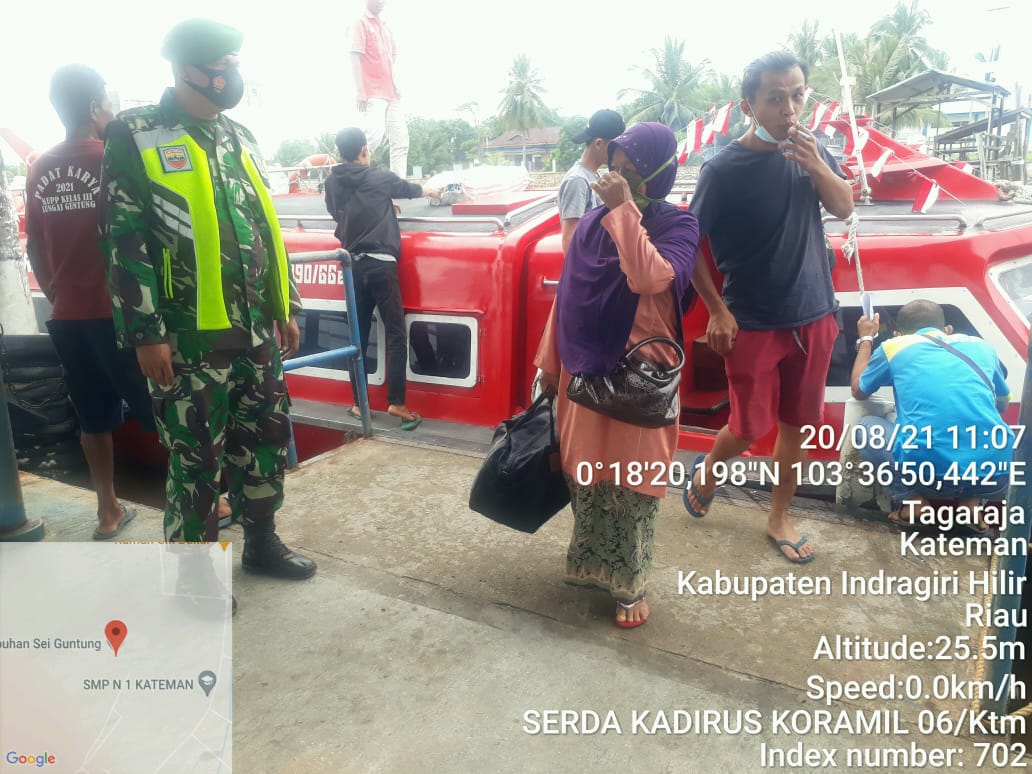 Serda Kadirus Berjaga Prokes di Pelabuhan Syahbandar Guntung