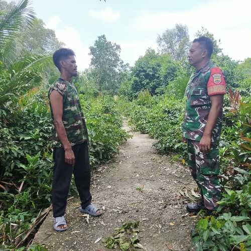 Babinsa Koramil 04/Kuindra Rutin Patroli Karlahut di Kelurahan Sapat
