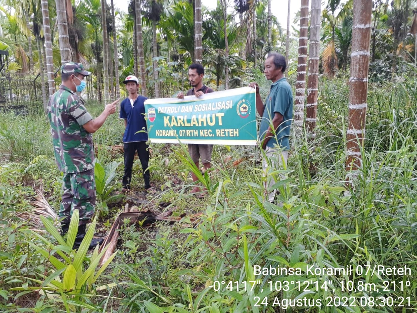Demi Cegah Karhutla, Babinsa Koramil 07/Reteh Rutin Turun Ke Wilayah