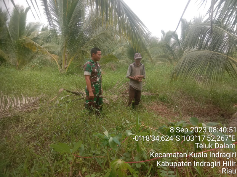Rutin Turun Ke Wilayah, Babinsa Koramil 04/Kuindra Pantau Titik Api di Binaan