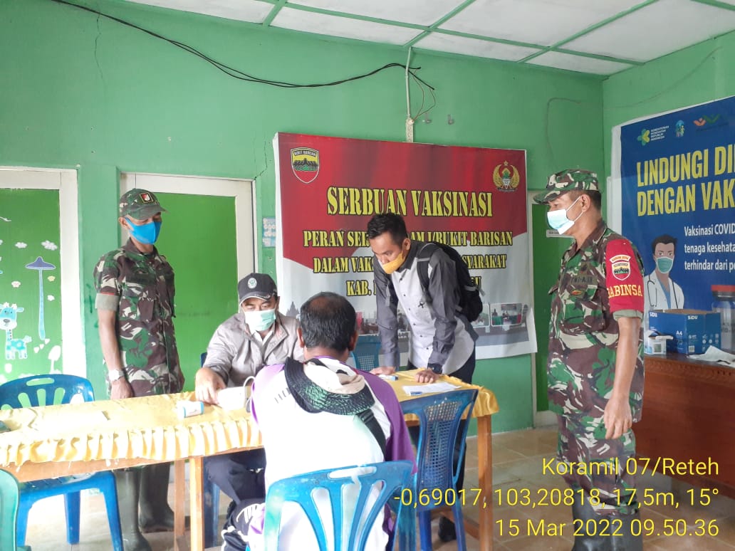 Anggota Koramil 07/Reteh Melaksanakan Suntik Vaksin Dosis 1, 2 dan Ke-3