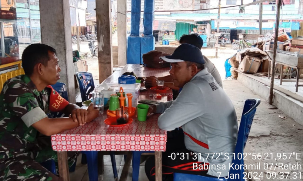 Koramil 07/Reteh Berupaya Untuk Terus Menjaga Kamtibmas di Desa Pesenggrahan
