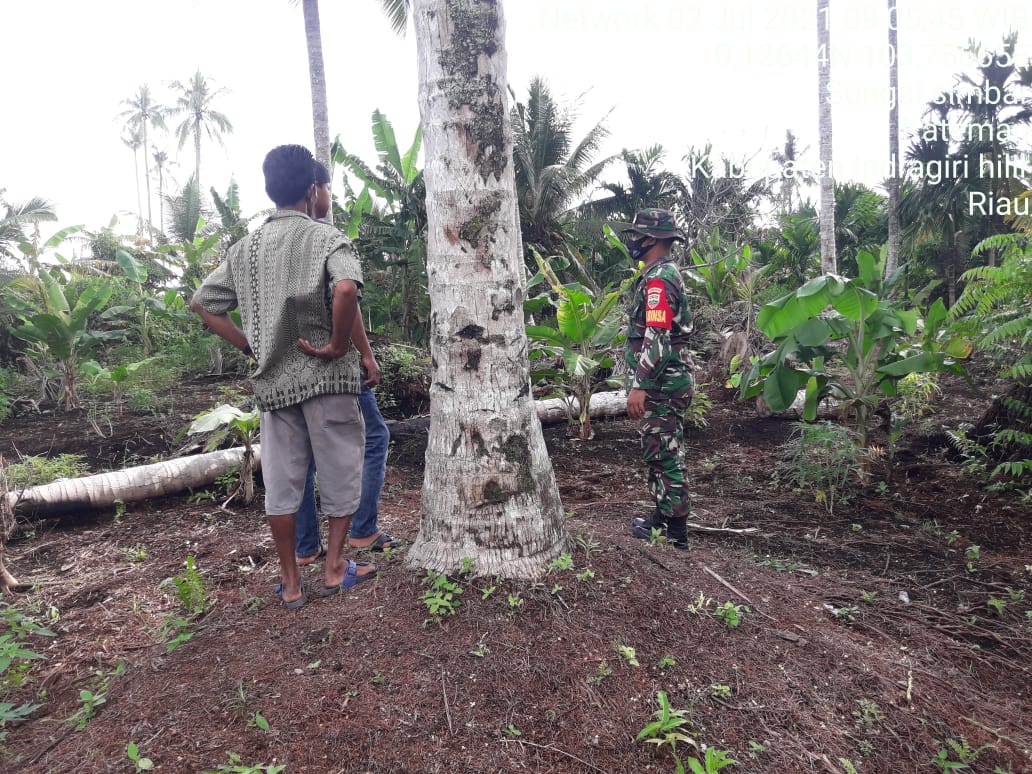 Anggota Koramil 06/Kateman Rutin Patroli Karlahut Bersama Warga di Desa Sungai Simbar 