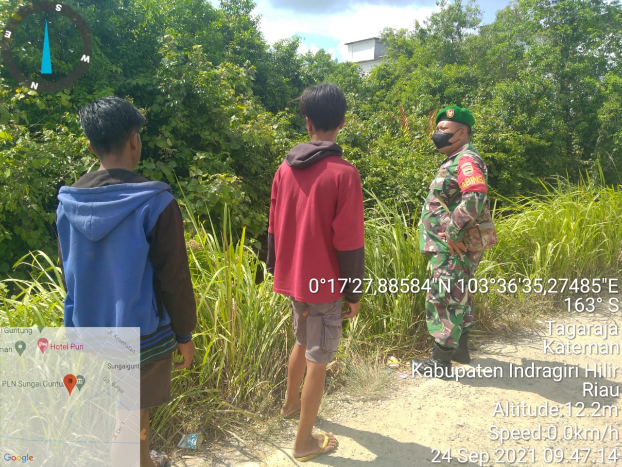 Personel Koramil 06/Kateman Lakukan Peninjauan Wilayah Rawan Karhutla