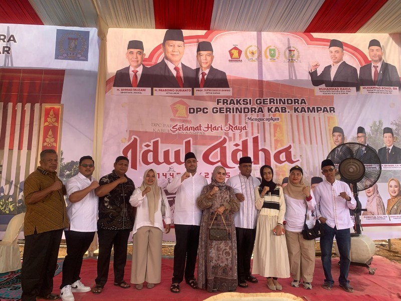 Sebar Manfaat, DPC Gerindra Kab. Kampar Sembelih Hewan Kurban di Perayaan Idul Adha Sebar Manfaat, DPC Gerindra Kab. Kampar Sembelih Hewan Kurban di Perayaan Idul Adha