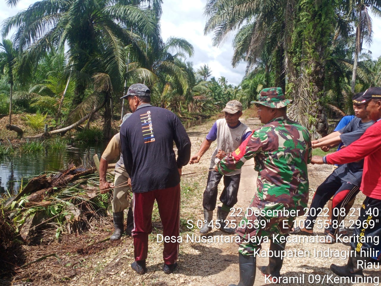Pelaksanaan Goro Bersama Babinsa Koramil 09/Kemuning dan Masyarakat