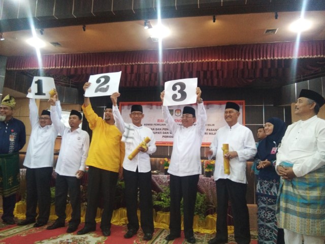 Berikut Nomor Urut Pasangan Calon Bupati dan Wakil Bupati Inhil 