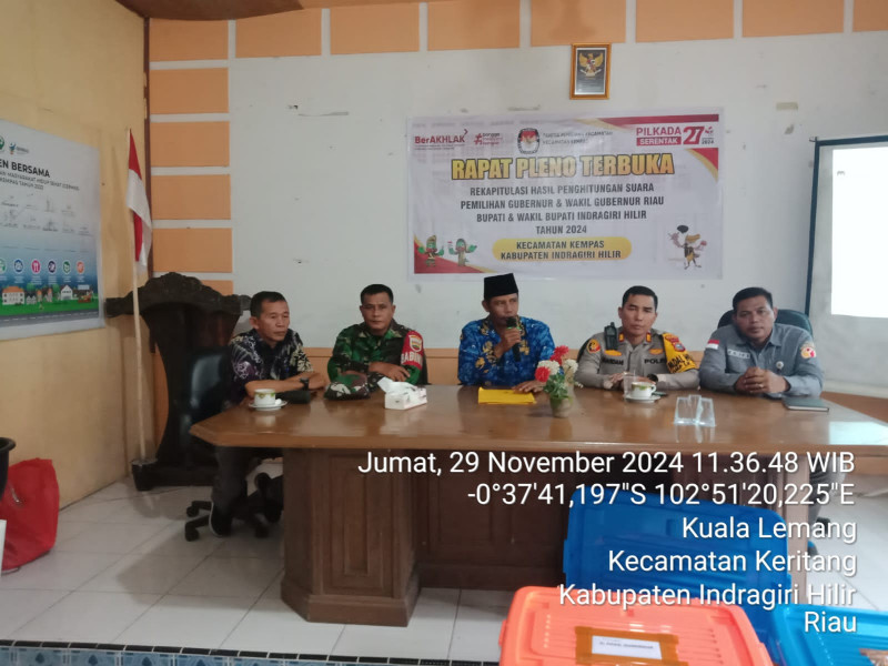 Wakili Danramil 03/Tpl, Serma Damrianto Hadiri Rapat Pleno Rekapitulasi Suara Pilkada 2024 Tingkat Kecamatan    