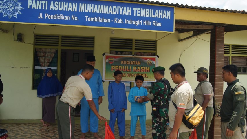 Selalu Berbagi, Kodim 0314/Inhil Datangi 2 Panti Asuhan di Tembilahan 