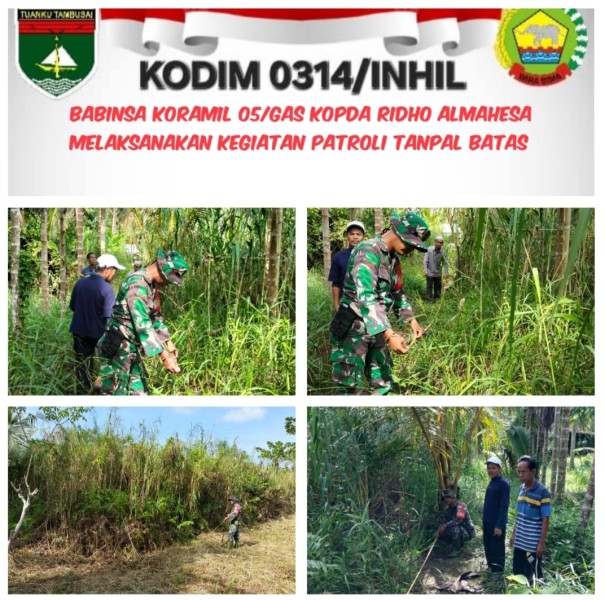 Patroli Rutin Babinsa Koramil 05/Gas dan Bhabinkamtibmas: Mencegah Karhutla di Desa Binaan