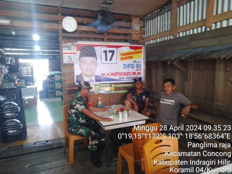 Babinsa Koramil 04/Kuindra Ingatkan Masyarakat Untuk Lihat Faktor Keamanan Jika Bepergian