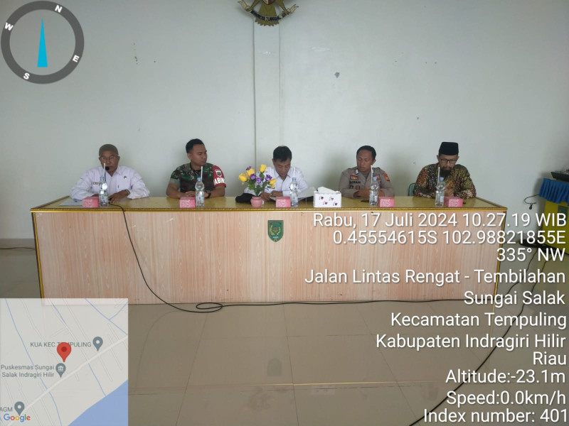 Babinsa Koramil 03/Tpl Hadiri Rapat Pembentukan Panitia HUT RI Ke 79 Tahun 2024 Kecamatan Tempuling