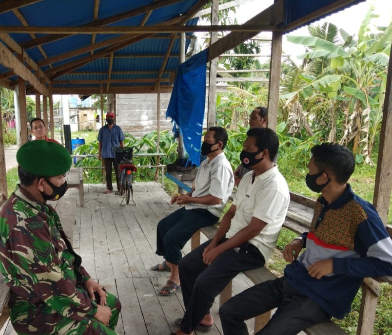 Tegakkan Protokol Kesehatan di Desa Concong Dalam, Ini Kata Sertu Kamalsyah