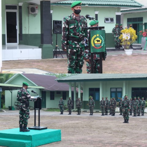 Danramil 03/Tempuling jadi Irup Upacara Bendera di Kodim 0314/Inhil