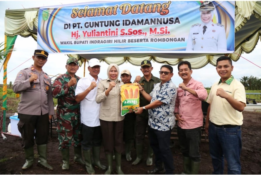 Wabup Yualiantini Bersama PT. GIN Lakukan   Penanaman Jagung Serentak Dukung Swasembada Pangan 2025