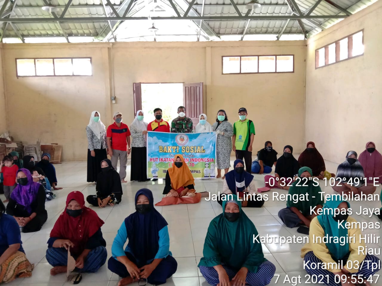 Danramil 03/Tempuling Hadiri Kegiatan Baksos KB Kes Dalam Rangka  HUT IBI Ke 70 di Puskesmas Kempas