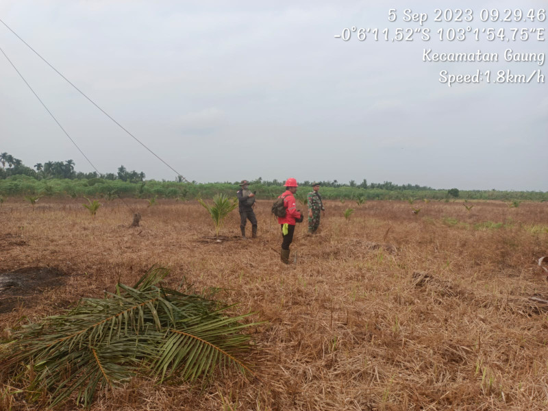 Rutin laksanakan Patroli Konsesi Mitigasi Bhabinsa 05/Gas Kopda Chandra Manto di Dampingi Masyarakat dan Security