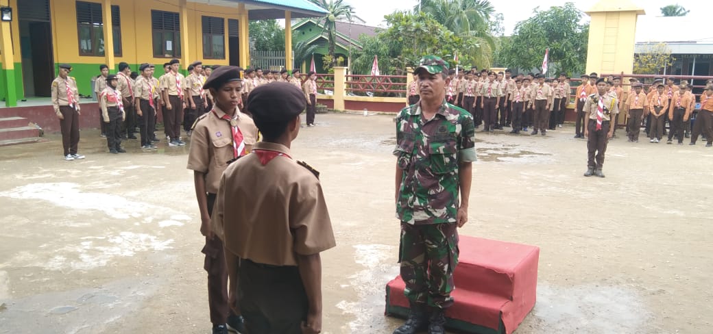 Pembukaan Purjasami Tingkat Penggalang dan Penegak Yang Dihadiri Langsung Danramil 07/Reteh