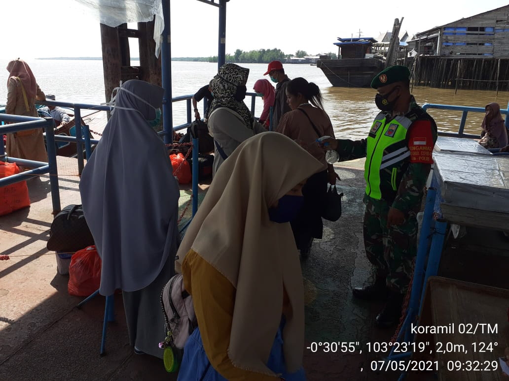 Jelang Lebaran Pelabuhan Padat, Koramil 02/Tanah Merah Sudah Lakukan Penjagaan