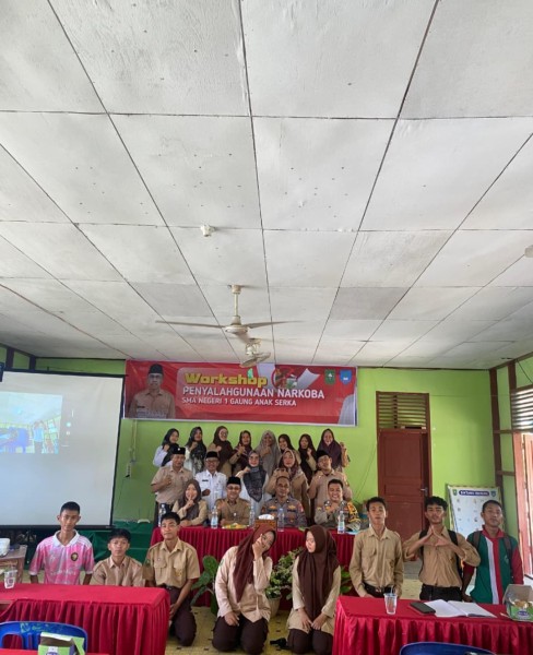 Polsek Gaung Anak Serka Laksanakan Giat Preemtif Penyuluhan Narkoba di SMA Negeri 01