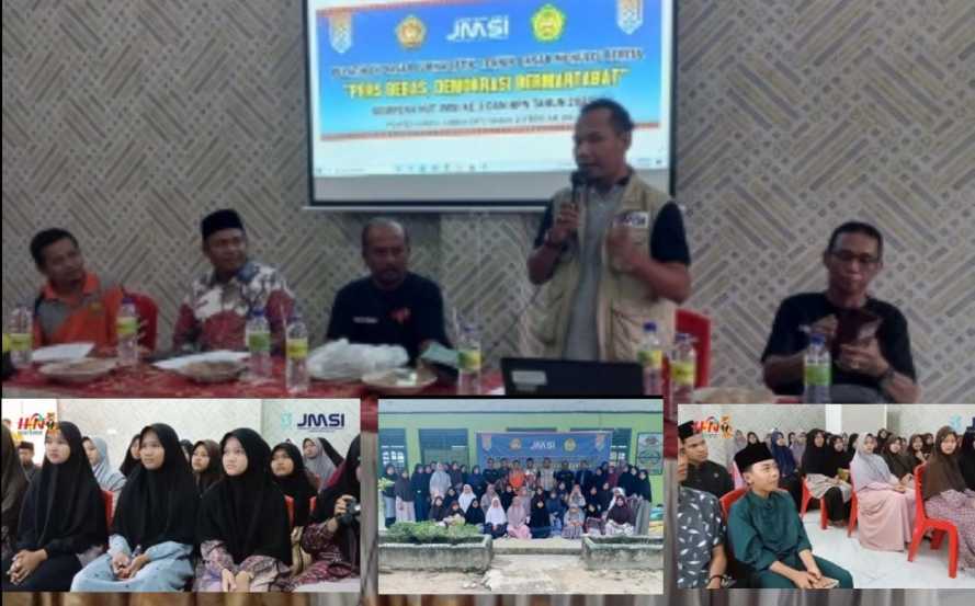 HUT JMSI ke 3 dan HPN di Inhu, Santri Diajarkan Cara Menulis Berita