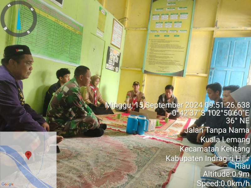 Dalam Rangka Latihan Gabungan, Babinsa Koramil 09/Kmg Giat Komsos Bersama Pembina Pramuka