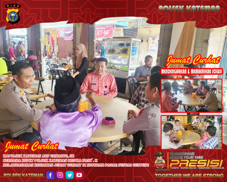 Giat Jumat Curhat, Kapolsek Kateman Dengarkan Langsung Keluhan dan Masukan Dari Masyarakat Menjelang Tahun Baru