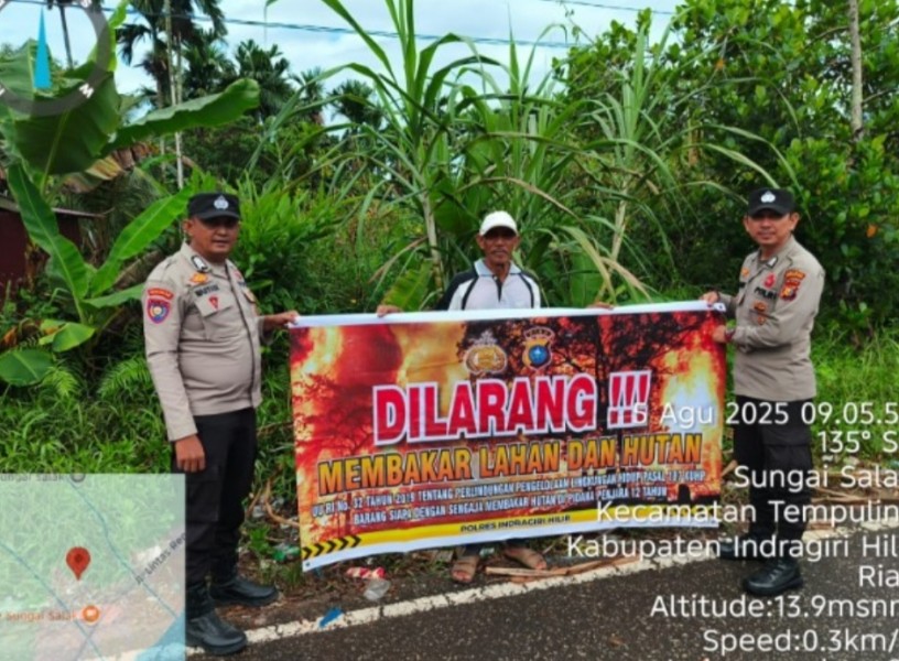 Polsek Tempuling Gencarkan Patroli dan Sosialisasi Pencegahan Karhutla