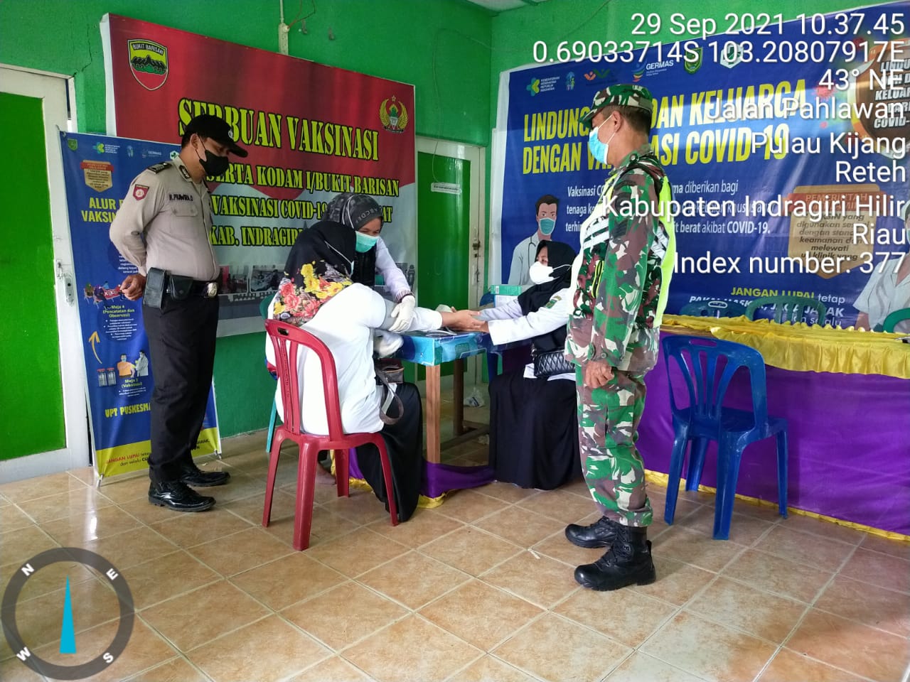 Koramil 07/Reteh Kembali Dampingi Pelaksanaan Vaksinasi