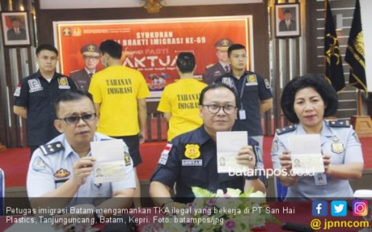 Tiga TKA Ilegal Asal Tiongkok Dideportasi dari Batam