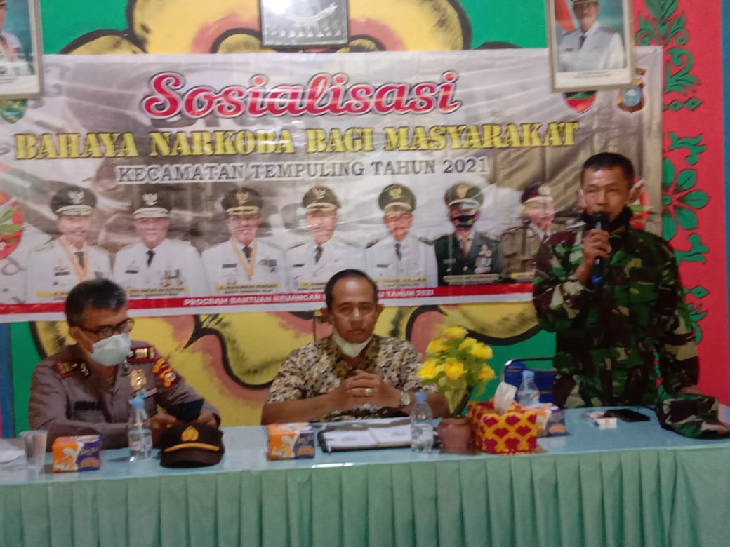 Danramil 03/Tempuling Hadiri Sosialisasi Bahaya Narkoba Bagi Masyarakat