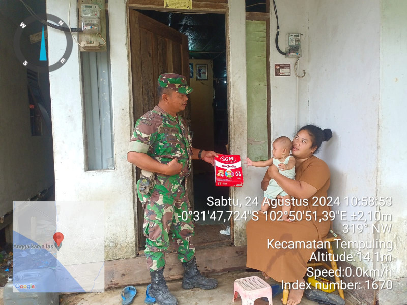 Balita Stunting Menjadi Wujud Kepedulian Babinsa Koramil 03/Tpl