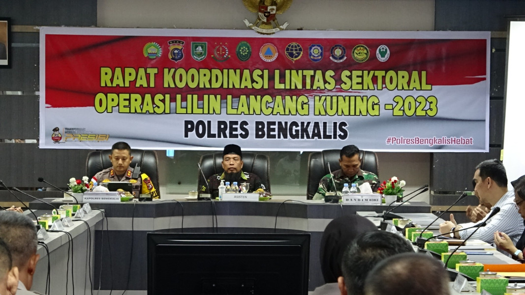 Kalaksa BPBD Bengkalis Paparkan Antisipasi Bencana di Rakor Lintas Sektoral Operasi Lilin Lancang Kuning 2023