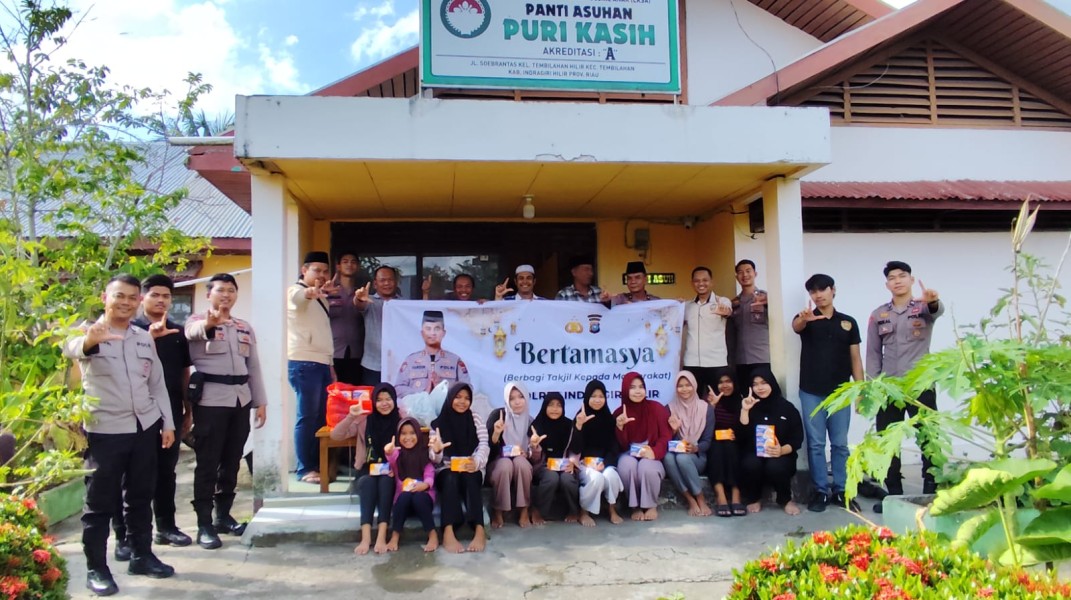 Ramadan Ceria, Polres Indragiri Hilir Berbagi Takjil di Panti Asuhan Puri Kasih Tembilahan