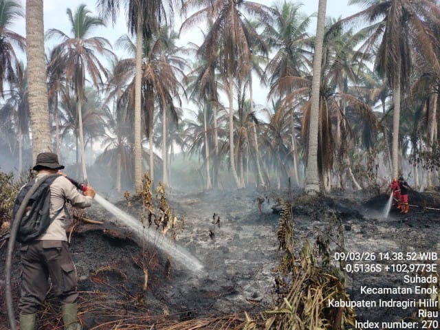 Polsek Tempuling Bersama Tim Gabungan Lakukan Pendinginan Hotspot di Tanjung Pidada