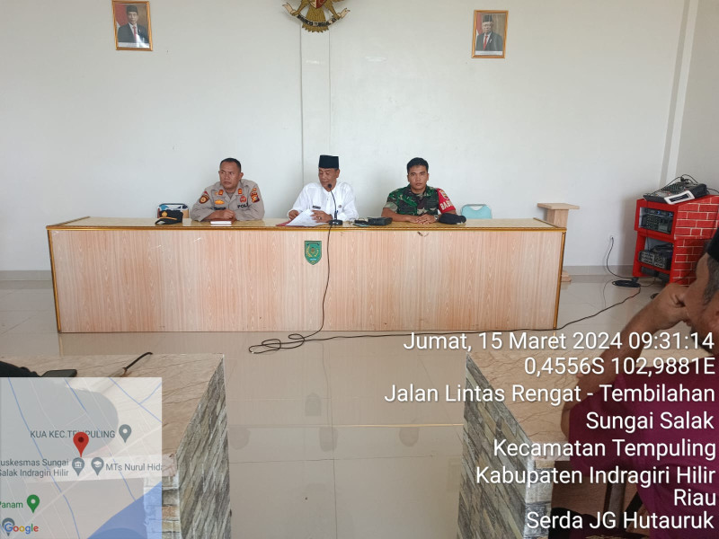 Danramil 03/Tpl Dampingi Rapat Persiapan Pelaksanaan Malam Takbiran